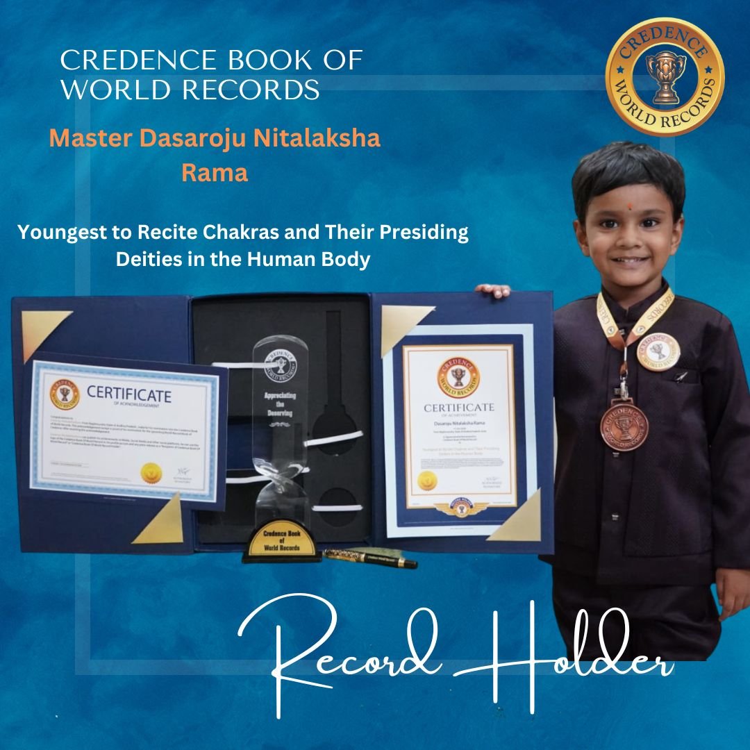 Youngest to Recite Chakras and Their Presiding Deities in the Human Body