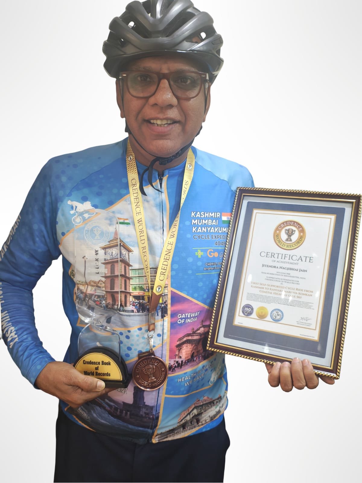 Self-Supported 4,198 km Cycling Expedition from Kashmir to Kanyakumari by a 56-Year-Old Cyclist